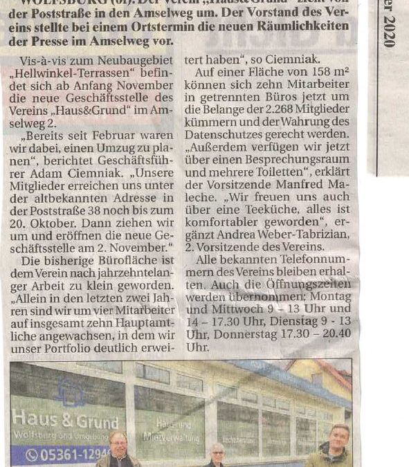 Wir ziehen um!
